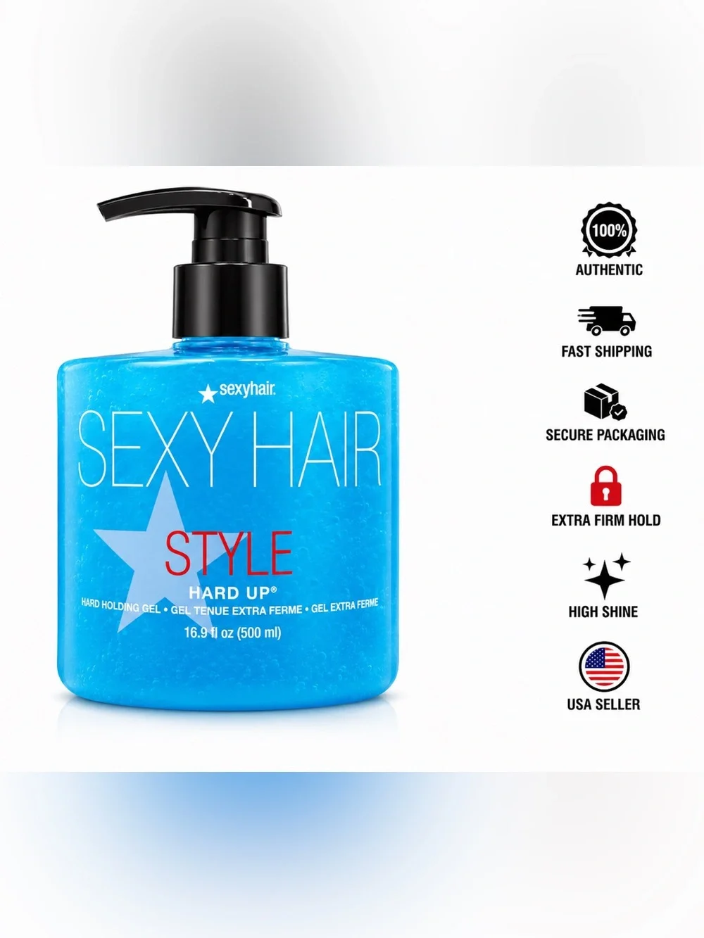Sexy Hair Style Hard Up Hard Holding Gel Pump 16.9 oz 500ml Extra Firm Hold